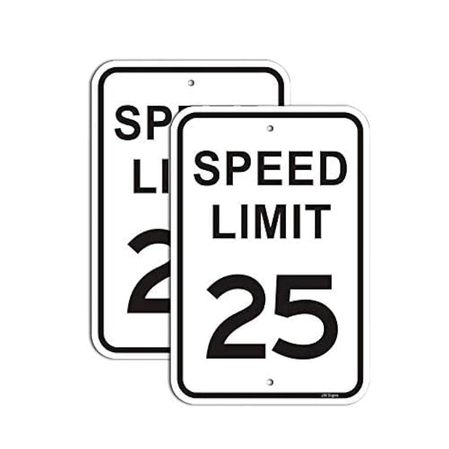 Amazon.com: 2-Pack Speed Limit 25 MPH Sign Slow Down Traffic